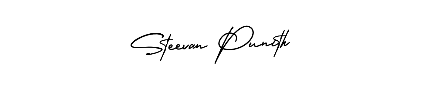 How to make Steevan Punith name signature. Use AmerikaSignatureDemo-Regular style for creating short signs online. This is the latest handwritten sign. Steevan Punith signature style 3 images and pictures png