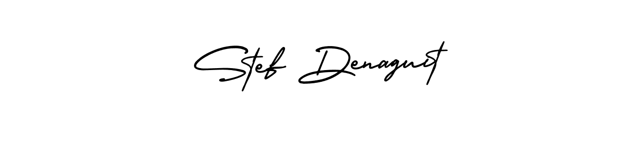 How to make Stef Denaguit name signature. Use AmerikaSignatureDemo-Regular style for creating short signs online. This is the latest handwritten sign. Stef Denaguit signature style 3 images and pictures png