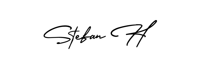 The best way (AmerikaSignatureDemo-Regular) to make a short signature is to pick only two or three words in your name. The name Stefan H include a total of six letters. For converting this name. Stefan H signature style 3 images and pictures png