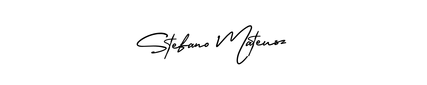 How to make Stefano Mateusz name signature. Use AmerikaSignatureDemo-Regular style for creating short signs online. This is the latest handwritten sign. Stefano Mateusz signature style 3 images and pictures png