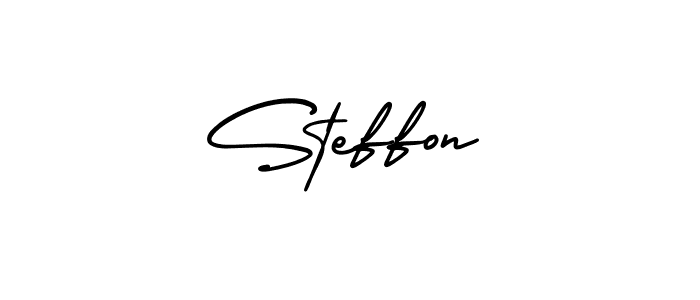 Steffon stylish signature style. Best Handwritten Sign (AmerikaSignatureDemo-Regular) for my name. Handwritten Signature Collection Ideas for my name Steffon. Steffon signature style 3 images and pictures png