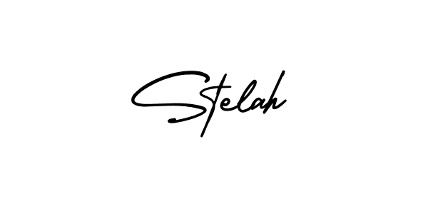 The best way (AmerikaSignatureDemo-Regular) to make a short signature is to pick only two or three words in your name. The name Stelah include a total of six letters. For converting this name. Stelah signature style 3 images and pictures png