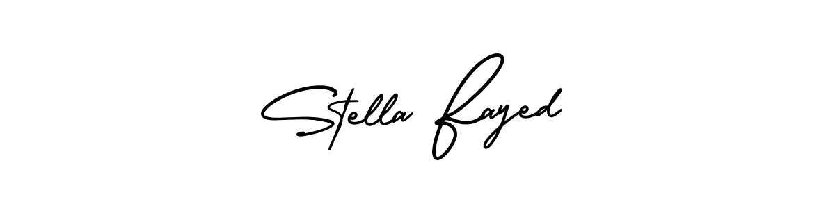 The best way (AmerikaSignatureDemo-Regular) to make a short signature is to pick only two or three words in your name. The name Stella Fayed include a total of six letters. For converting this name. Stella Fayed signature style 3 images and pictures png