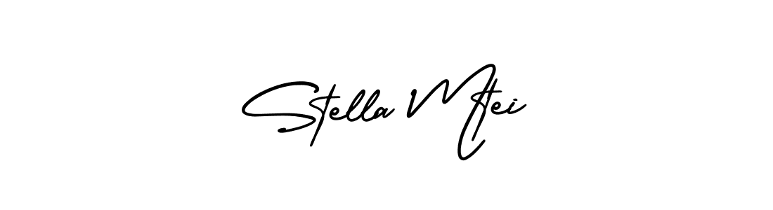 The best way (AmerikaSignatureDemo-Regular) to make a short signature is to pick only two or three words in your name. The name Stella Mtei include a total of six letters. For converting this name. Stella Mtei signature style 3 images and pictures png