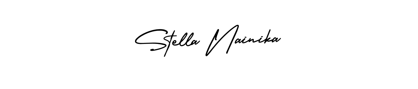 Check out images of Autograph of Stella Nainika name. Actor Stella Nainika Signature Style. AmerikaSignatureDemo-Regular is a professional sign style online. Stella Nainika signature style 3 images and pictures png