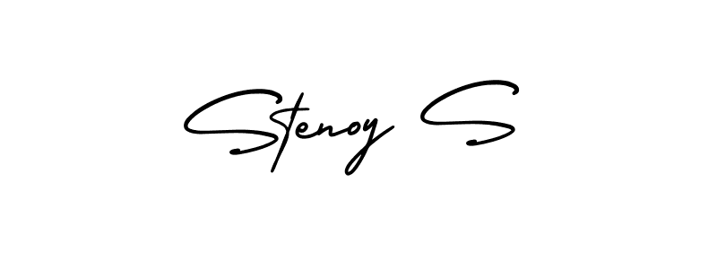 Stenoy S stylish signature style. Best Handwritten Sign (AmerikaSignatureDemo-Regular) for my name. Handwritten Signature Collection Ideas for my name Stenoy S. Stenoy S signature style 3 images and pictures png
