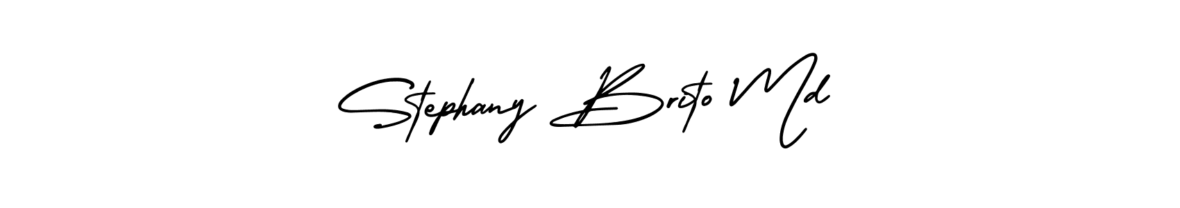 Design your own signature with our free online signature maker. With this signature software, you can create a handwritten (AmerikaSignatureDemo-Regular) signature for name Stephany Brito Md. Stephany Brito Md signature style 3 images and pictures png