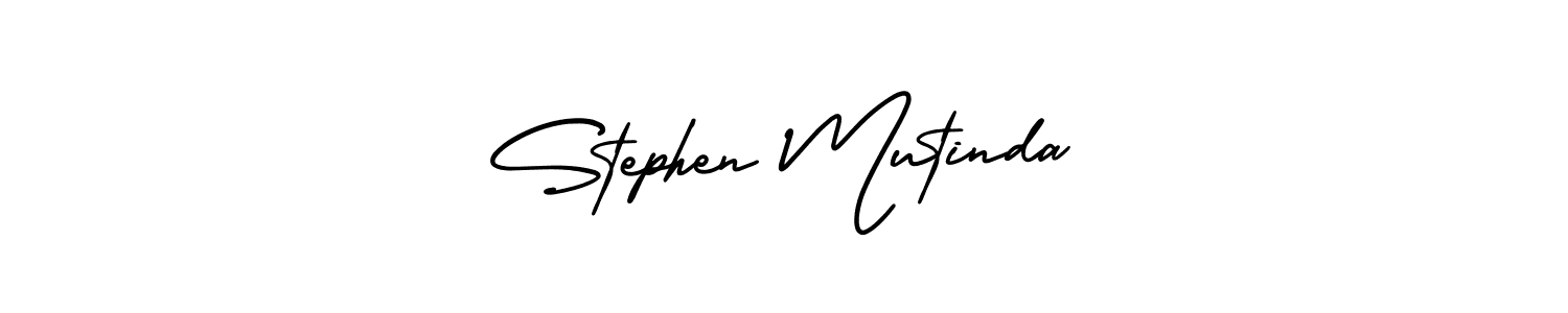 The best way (AmerikaSignatureDemo-Regular) to make a short signature is to pick only two or three words in your name. The name Stephen Mutinda include a total of six letters. For converting this name. Stephen Mutinda signature style 3 images and pictures png