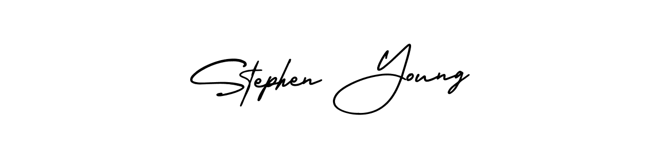 The best way (AmerikaSignatureDemo-Regular) to make a short signature is to pick only two or three words in your name. The name Stephen Young include a total of six letters. For converting this name. Stephen Young signature style 3 images and pictures png