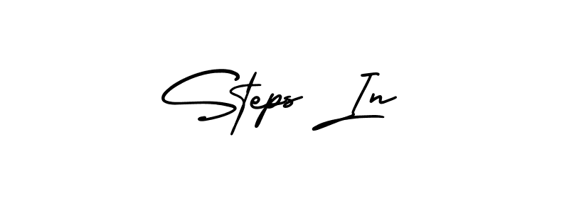 Use a signature maker to create a handwritten signature online. With this signature software, you can design (AmerikaSignatureDemo-Regular) your own signature for name Steps In. Steps In signature style 3 images and pictures png
