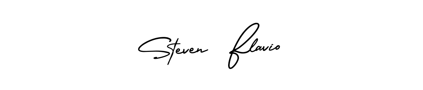 This is the best signature style for the Steven  Flavio name. Also you like these signature font (AmerikaSignatureDemo-Regular). Mix name signature. Steven  Flavio signature style 3 images and pictures png