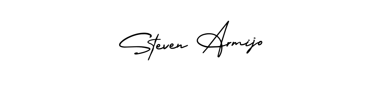 This is the best signature style for the Steven Armijo name. Also you like these signature font (AmerikaSignatureDemo-Regular). Mix name signature. Steven Armijo signature style 3 images and pictures png