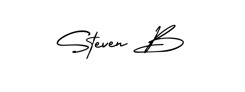 Make a beautiful signature design for name Steven B. With this signature (AmerikaSignatureDemo-Regular) style, you can create a handwritten signature for free. Steven B signature style 3 images and pictures png