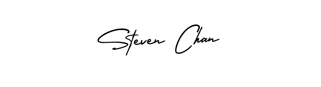 Steven Chan stylish signature style. Best Handwritten Sign (AmerikaSignatureDemo-Regular) for my name. Handwritten Signature Collection Ideas for my name Steven Chan. Steven Chan signature style 3 images and pictures png