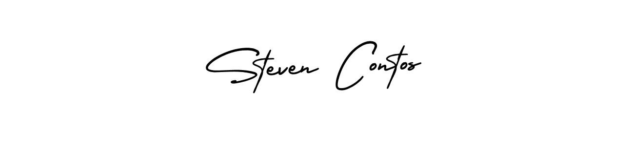 It looks lik you need a new signature style for name Steven Contos. Design unique handwritten (AmerikaSignatureDemo-Regular) signature with our free signature maker in just a few clicks. Steven Contos signature style 3 images and pictures png