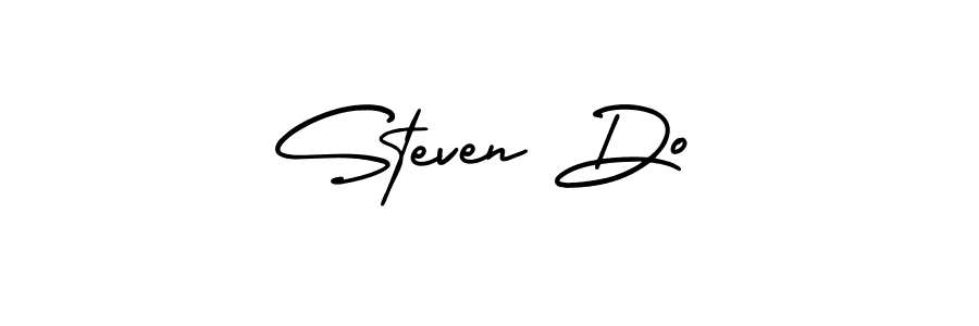 You should practise on your own different ways (AmerikaSignatureDemo-Regular) to write your name (Steven Do) in signature. don't let someone else do it for you. Steven Do signature style 3 images and pictures png