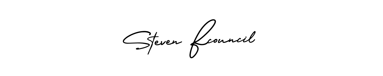 Create a beautiful signature design for name Steven Fcouncil. With this signature (AmerikaSignatureDemo-Regular) fonts, you can make a handwritten signature for free. Steven Fcouncil signature style 3 images and pictures png