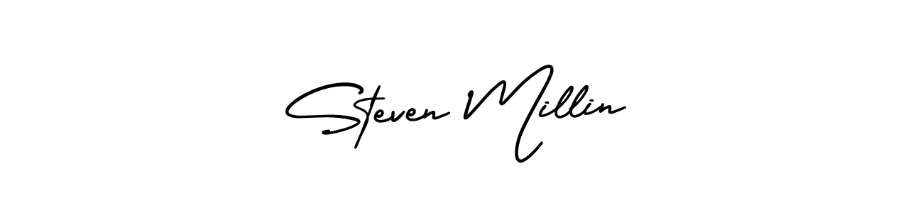 How to Draw Steven Millin signature style? AmerikaSignatureDemo-Regular is a latest design signature styles for name Steven Millin. Steven Millin signature style 3 images and pictures png