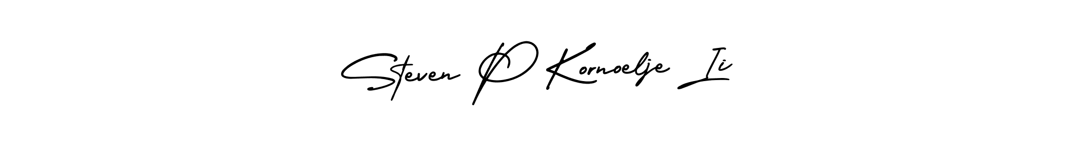 This is the best signature style for the Steven P Kornoelje Ii name. Also you like these signature font (AmerikaSignatureDemo-Regular). Mix name signature. Steven P Kornoelje Ii signature style 3 images and pictures png