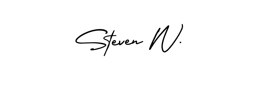 How to make Steven W. name signature. Use AmerikaSignatureDemo-Regular style for creating short signs online. This is the latest handwritten sign. Steven W. signature style 3 images and pictures png