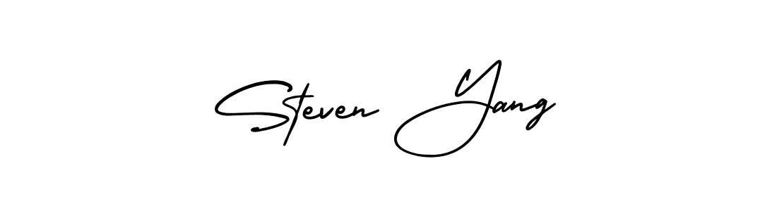 Use a signature maker to create a handwritten signature online. With this signature software, you can design (AmerikaSignatureDemo-Regular) your own signature for name Steven Yang. Steven Yang signature style 3 images and pictures png