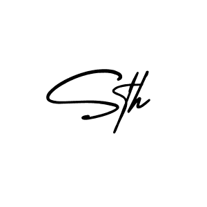 How to make Sth name signature. Use AmerikaSignatureDemo-Regular style for creating short signs online. This is the latest handwritten sign. Sth signature style 3 images and pictures png