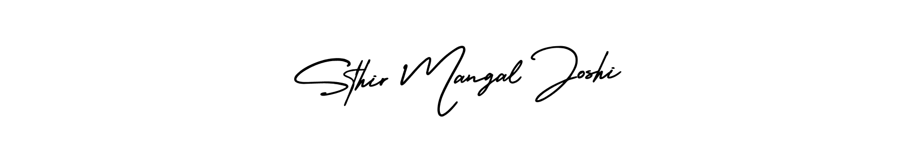 Similarly AmerikaSignatureDemo-Regular is the best handwritten signature design. Signature creator online .You can use it as an online autograph creator for name Sthir Mangal Joshi. Sthir Mangal Joshi signature style 3 images and pictures png