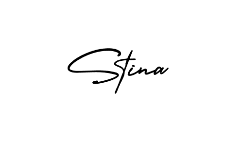 Stina stylish signature style. Best Handwritten Sign (AmerikaSignatureDemo-Regular) for my name. Handwritten Signature Collection Ideas for my name Stina. Stina signature style 3 images and pictures png