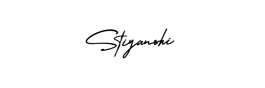 The best way (AmerikaSignatureDemo-Regular) to make a short signature is to pick only two or three words in your name. The name Stiyanshi include a total of six letters. For converting this name. Stiyanshi signature style 3 images and pictures png