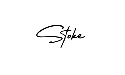 Stoke stylish signature style. Best Handwritten Sign (AmerikaSignatureDemo-Regular) for my name. Handwritten Signature Collection Ideas for my name Stoke. Stoke signature style 3 images and pictures png