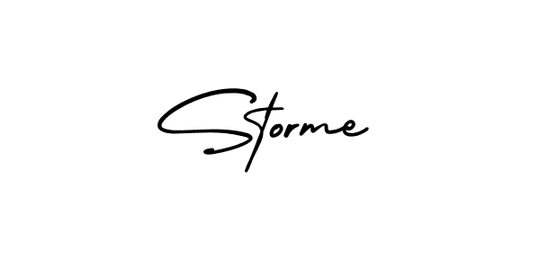 Storme stylish signature style. Best Handwritten Sign (AmerikaSignatureDemo-Regular) for my name. Handwritten Signature Collection Ideas for my name Storme. Storme signature style 3 images and pictures png