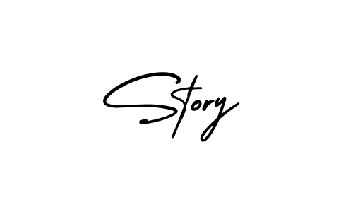 How to make Story name signature. Use AmerikaSignatureDemo-Regular style for creating short signs online. This is the latest handwritten sign. Story signature style 3 images and pictures png