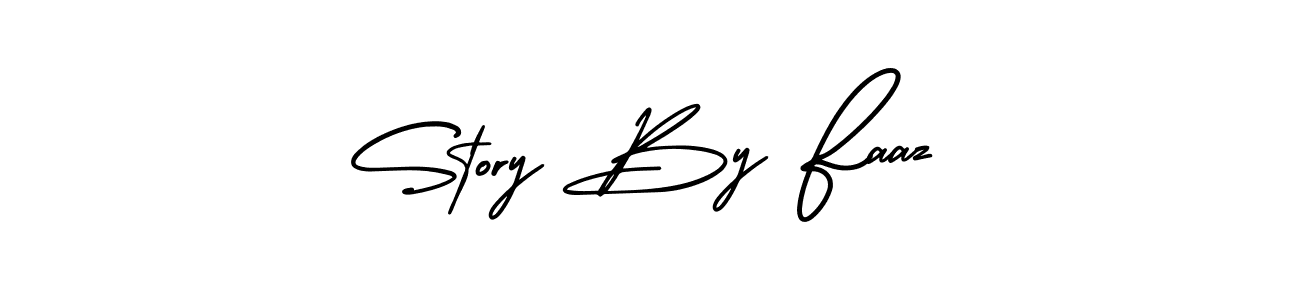 You should practise on your own different ways (AmerikaSignatureDemo-Regular) to write your name (Story By Faaz) in signature. don't let someone else do it for you. Story By Faaz signature style 3 images and pictures png