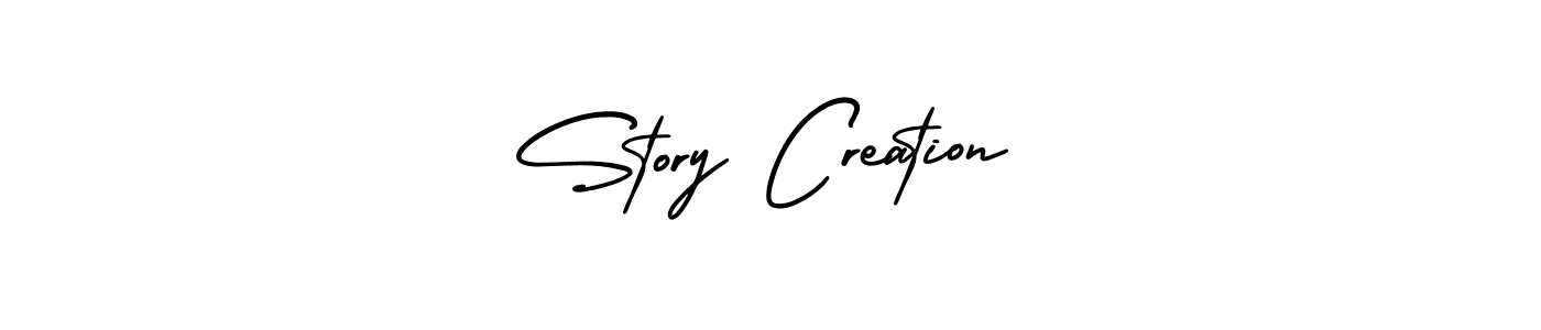 Story Creation stylish signature style. Best Handwritten Sign (AmerikaSignatureDemo-Regular) for my name. Handwritten Signature Collection Ideas for my name Story Creation. Story Creation signature style 3 images and pictures png