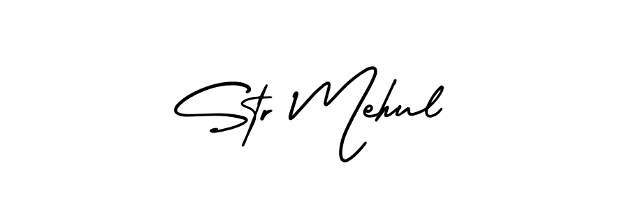 Similarly AmerikaSignatureDemo-Regular is the best handwritten signature design. Signature creator online .You can use it as an online autograph creator for name Str Mehul. Str Mehul signature style 3 images and pictures png