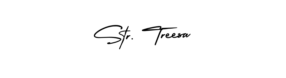 Design your own signature with our free online signature maker. With this signature software, you can create a handwritten (AmerikaSignatureDemo-Regular) signature for name Str. Treesa. Str. Treesa signature style 3 images and pictures png