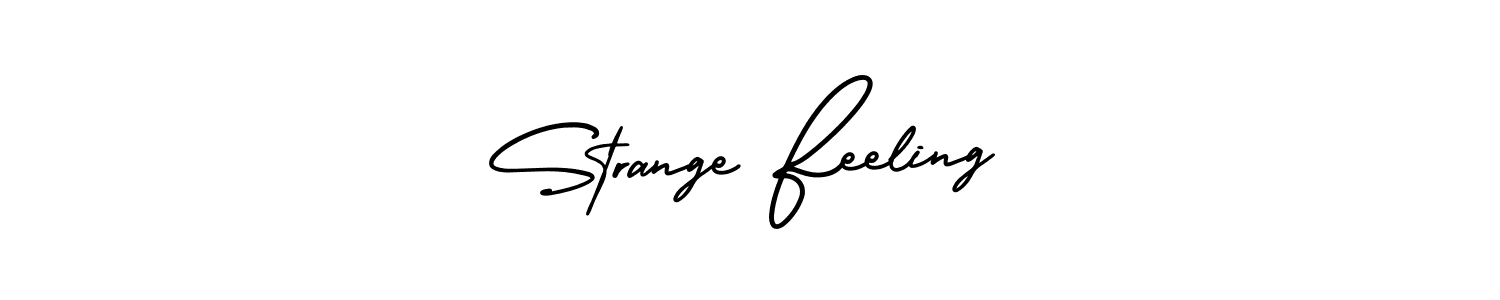 if you are searching for the best signature style for your name Strange Feeling. so please give up your signature search. here we have designed multiple signature styles  using AmerikaSignatureDemo-Regular. Strange Feeling signature style 3 images and pictures png
