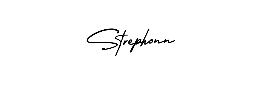 How to make Strephonn signature? AmerikaSignatureDemo-Regular is a professional autograph style. Create handwritten signature for Strephonn name. Strephonn signature style 3 images and pictures png
