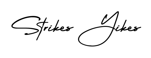 Give your name Strikes Yikes an exquisite flair with the AmerikaSignatureDemo-Regular script font. Ideal for contracts, resumes, and formal letterheads. Strikes Yikes signature style 3 images and pictures png
