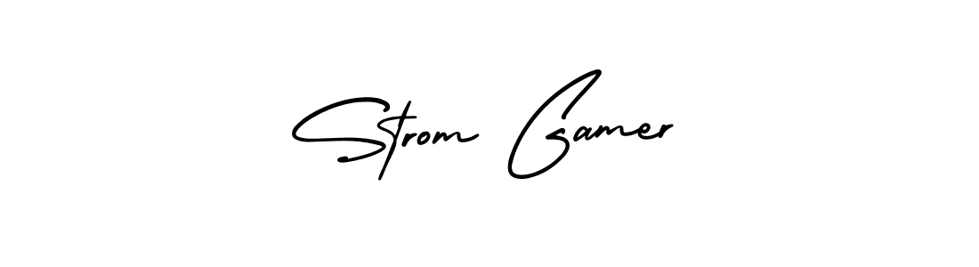 How to Draw Strom Gamer signature style? AmerikaSignatureDemo-Regular is a latest design signature styles for name Strom Gamer. Strom Gamer signature style 3 images and pictures png