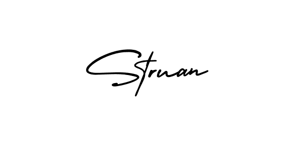 How to make Struan name signature. Use AmerikaSignatureDemo-Regular style for creating short signs online. This is the latest handwritten sign. Struan signature style 3 images and pictures png