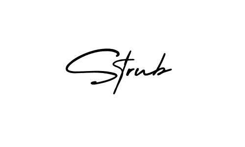 How to make Strub name signature. Use AmerikaSignatureDemo-Regular style for creating short signs online. This is the latest handwritten sign. Strub signature style 3 images and pictures png
