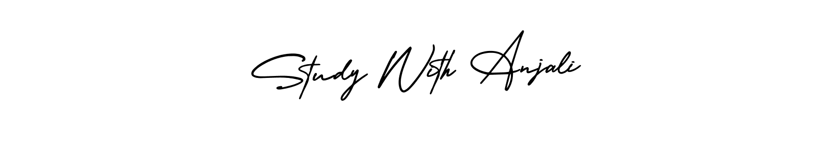 The best way (AmerikaSignatureDemo-Regular) to make a short signature is to pick only two or three words in your name. The name Study With Anjali include a total of six letters. For converting this name. Study With Anjali signature style 3 images and pictures png