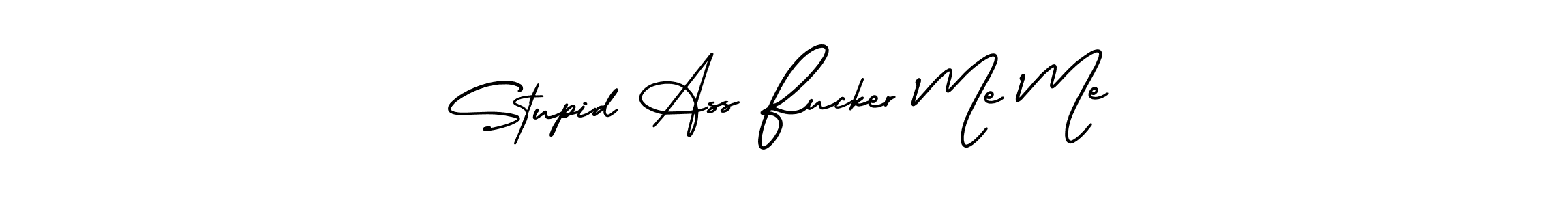 You should practise on your own different ways (AmerikaSignatureDemo-Regular) to write your name (Stupid Ass Fucker Me Me) in signature. don't let someone else do it for you. Stupid Ass Fucker Me Me signature style 3 images and pictures png