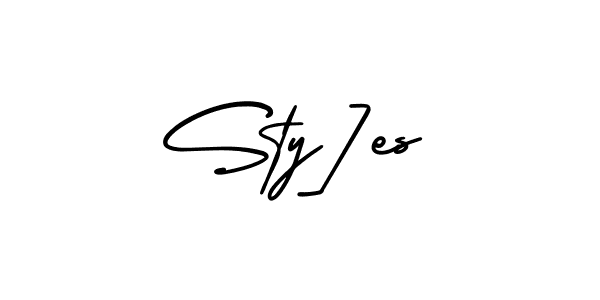 Create a beautiful signature design for name Sty]es. With this signature (AmerikaSignatureDemo-Regular) fonts, you can make a handwritten signature for free. Sty]es signature style 3 images and pictures png