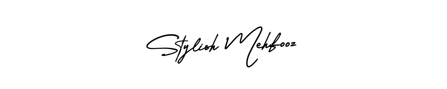 You should practise on your own different ways (AmerikaSignatureDemo-Regular) to write your name (Stylish Mehfooz) in signature. don't let someone else do it for you. Stylish Mehfooz signature style 3 images and pictures png