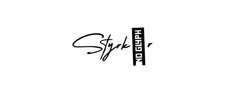 It looks lik you need a new signature style for name Styrkár. Design unique handwritten (AmerikaSignatureDemo-Regular) signature with our free signature maker in just a few clicks. Styrkár signature style 3 images and pictures png