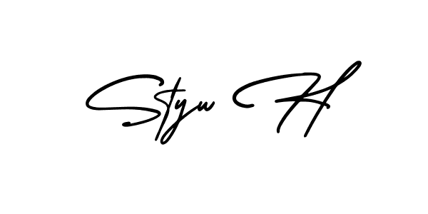 How to make Styw H name signature. Use AmerikaSignatureDemo-Regular style for creating short signs online. This is the latest handwritten sign. Styw H signature style 3 images and pictures png