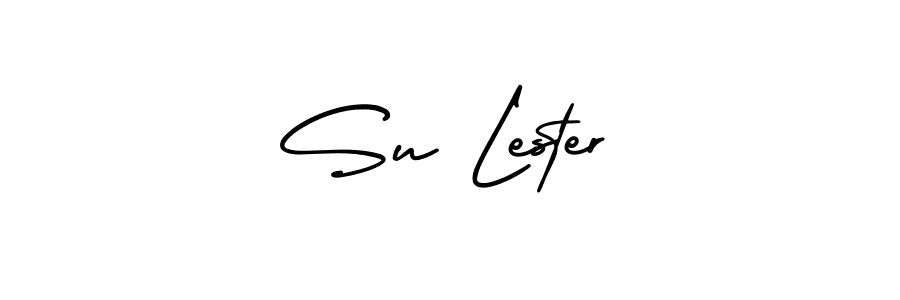 How to make Su Lester name signature. Use AmerikaSignatureDemo-Regular style for creating short signs online. This is the latest handwritten sign. Su Lester signature style 3 images and pictures png