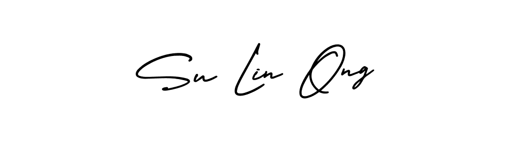 Su Lin Ong stylish signature style. Best Handwritten Sign (AmerikaSignatureDemo-Regular) for my name. Handwritten Signature Collection Ideas for my name Su Lin Ong. Su Lin Ong signature style 3 images and pictures png